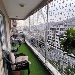Balkon Güvenlik Filesi - 10 cm Gözenekli - 6 mm İp Kalınlığı - Kare Desen - Beyaz