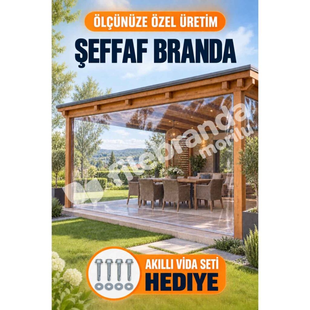 Kış Bahçesi Şeffaf Branda 1 düz kenar şeffaf branda