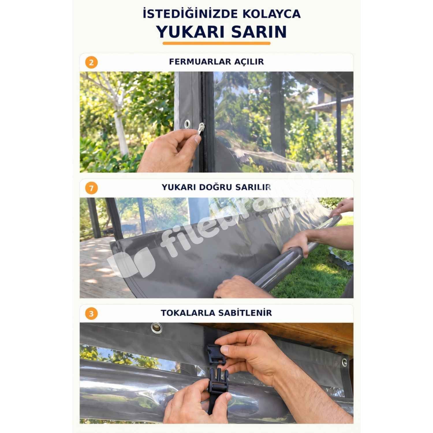 Model 9 – Fermuarlı Ortası Şeffaf Kamelya Brandası – Gri Polyesterli (0.8 mm) 4 Model 9 – Fermuarlı Ortası Şeffaf Kamelya Brandası – Gri Polyesterli (0.8 mm) - Görsel 4