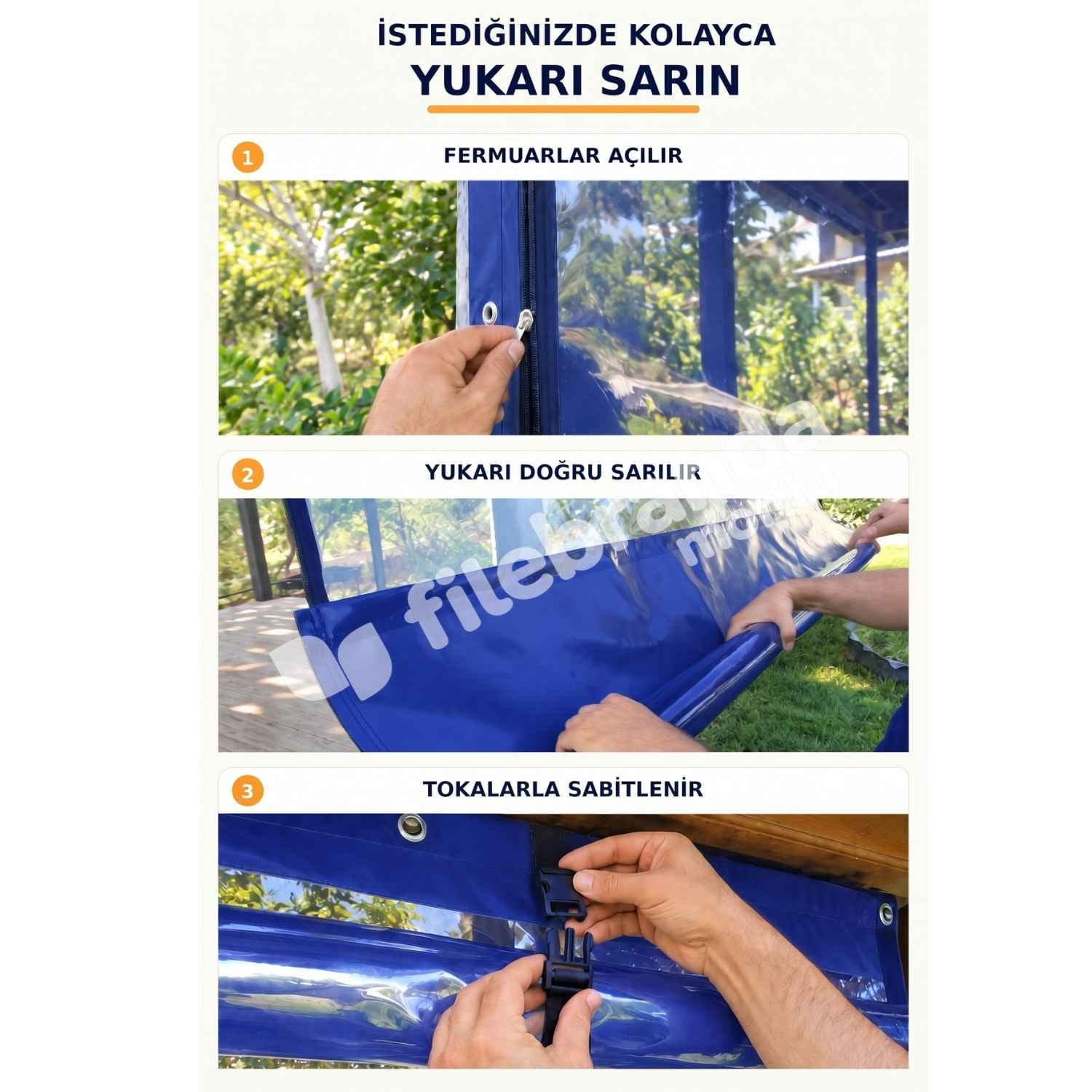 Model 9 – Fermuarlı Ortası Şeffaf Kamelya Brandası – Mavi Polyesterli (0.8 mm) 4 Model 9 – Fermuarlı Ortası Şeffaf Kamelya Brandası – Mavi Polyesterli (0.8 mm) - Görsel 4