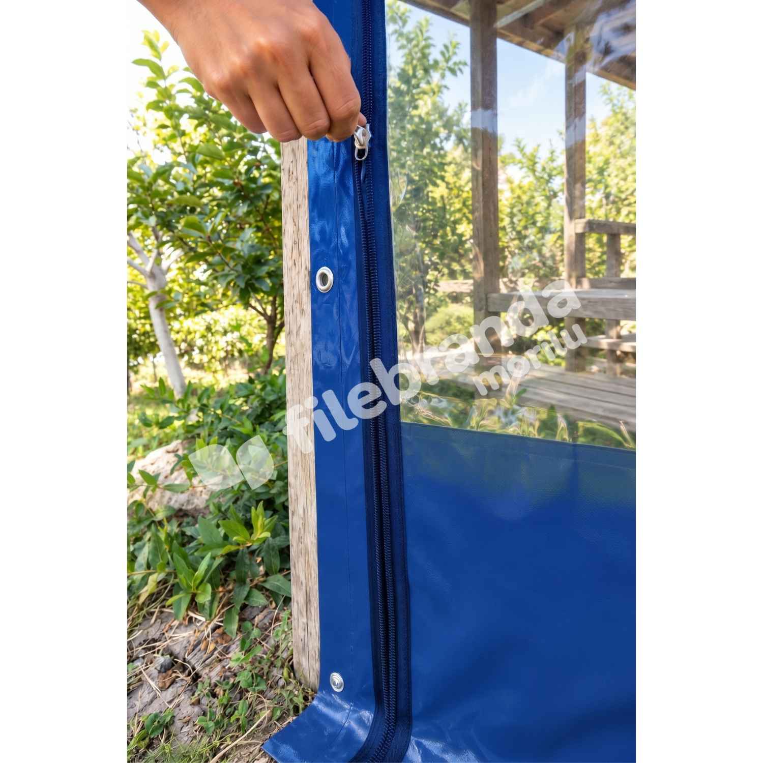 Model 9 – Fermuarlı Ortası Şeffaf Kamelya Brandası – Mavi Polyesterli (0.8 mm) 5 Model 9 – Fermuarlı Ortası Şeffaf Kamelya Brandası – Mavi Polyesterli (0.8 mm) - Görsel 5