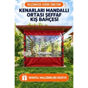 Model 10 – Mandallı Ortası Şeffaf Kamelya Brandası – Beyaz Polyesterli (0.8 mm)